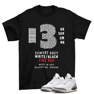 Box Logo Shirt Black To Match Jordan 3 Retro White Cement Dn3707-100